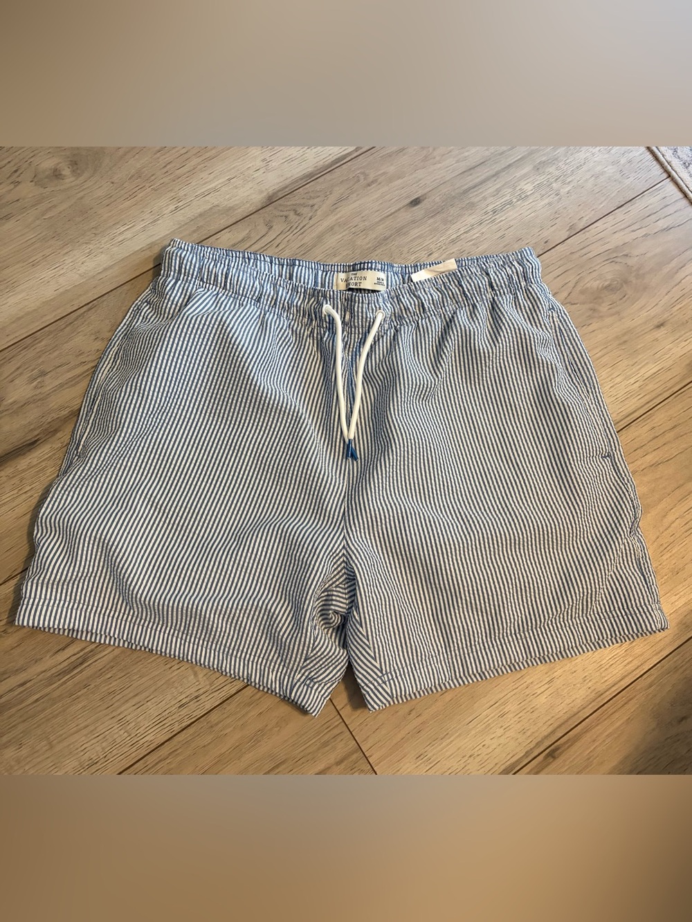 Bluenotes Blue and White Seersucker Swim Trunks